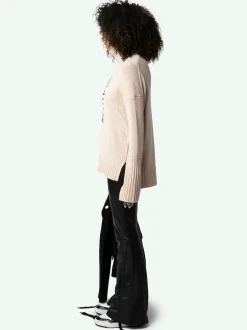 Best Sale Zadig & Voltaire Alma Spiked Heart Sweater Sweet