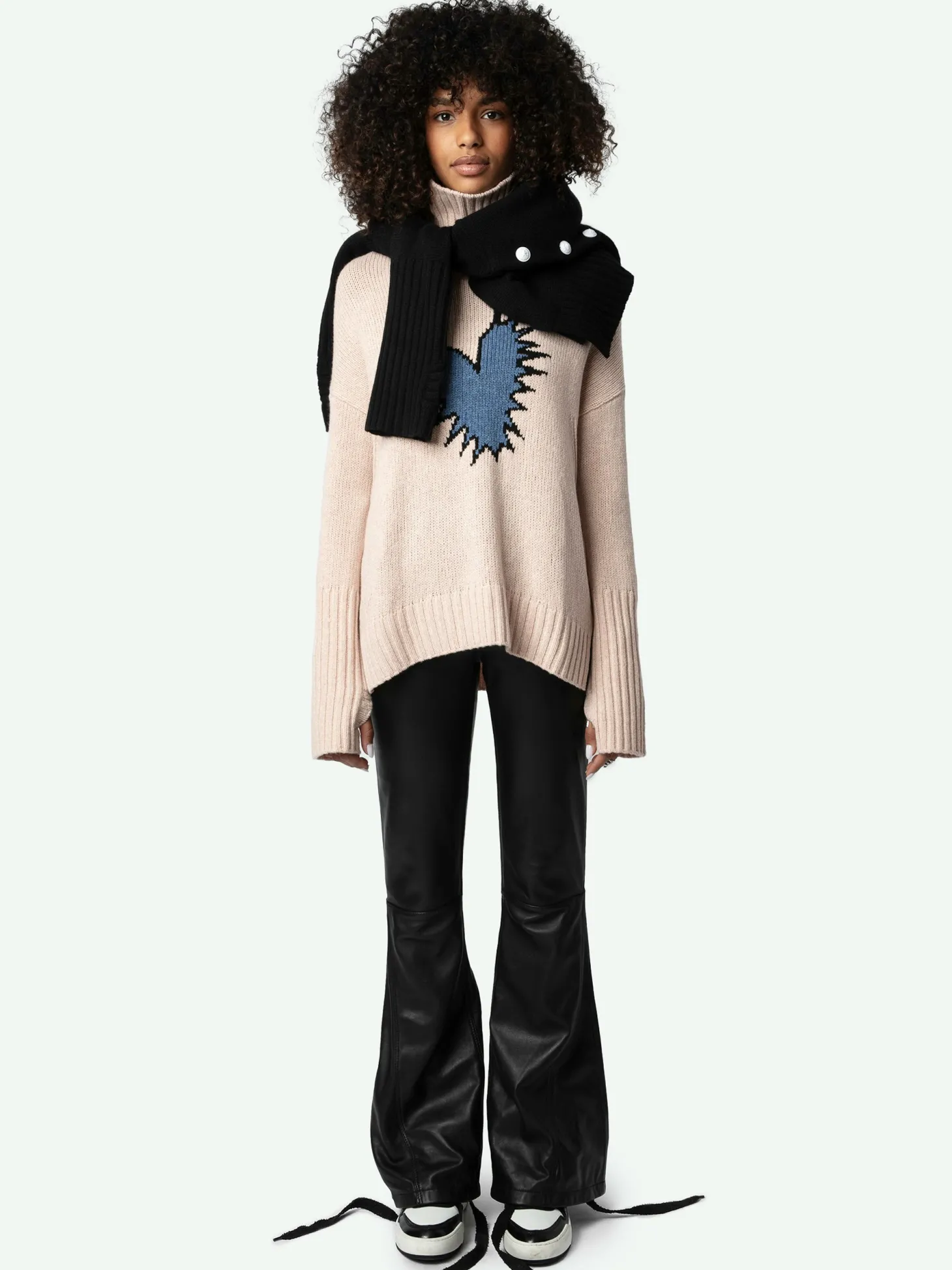 Best Sale Zadig & Voltaire Alma Spiked Heart Sweater Sweet