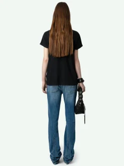 Discount Zadig & Voltaire Anya Diamante Wings T-shirt Stone