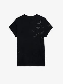 Discount Zadig & Voltaire Anya Diamante Wings T-shirt Stone