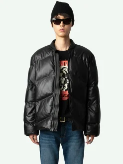 Cheap Zadig & Voltaire Bony Padded Leather JacketNEW Black