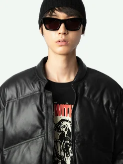 Cheap Zadig & Voltaire Bony Padded Leather JacketNEW Black