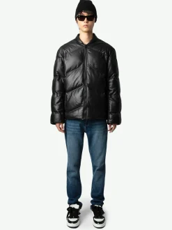 Cheap Zadig & Voltaire Bony Padded Leather JacketNEW Black