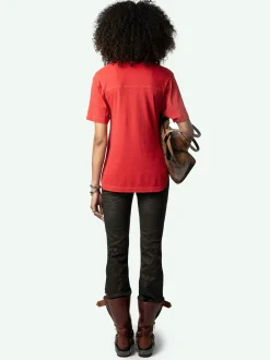 Cheap Zadig & Voltaire Bow Voltaire T-shirtNEW Crimson