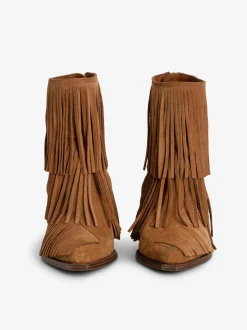 Cheap Zadig & Voltaire Cara Suede Ankle Boots Heritage