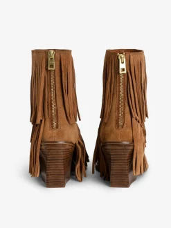 Cheap Zadig & Voltaire Cara Suede Ankle Boots Heritage