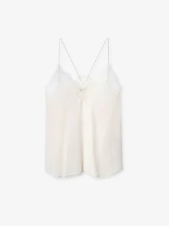 New Zadig & Voltaire Christy Silk CamisoleICONIC Ecru
