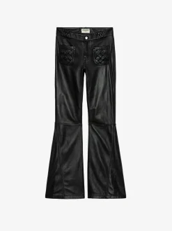 Best Zadig & Voltaire Ecume Leather Pants Black