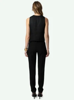 Best Sale Zadig & Voltaire Emaux Satin Vest Black