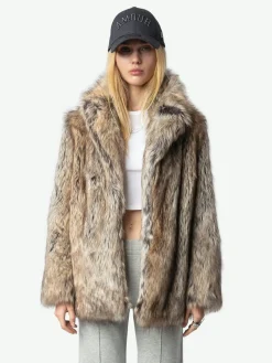 Clearance Zadig & Voltaire Faune CoatNEW Naturel