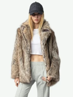 Clearance Zadig & Voltaire Faune CoatNEW Naturel