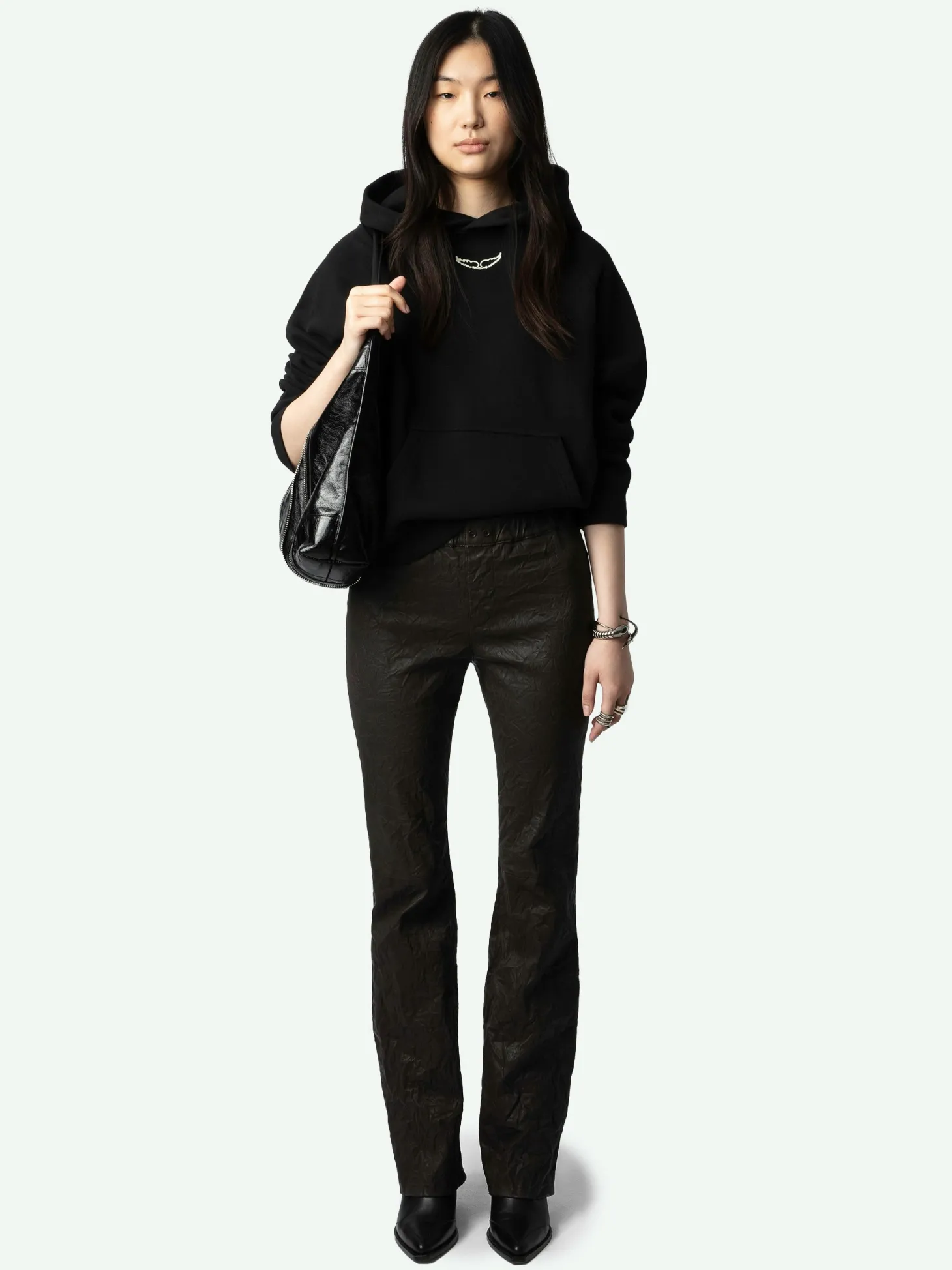 Best Sale Zadig & Voltaire Georgy Diamanté SweatshirtNEW Black