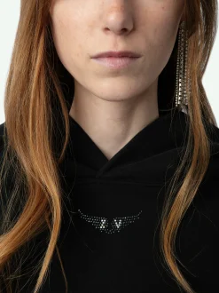 Flash Sale Zadig & Voltaire Georgy Diamante Wings Sweatshirt Black