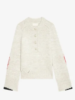 Fashion Zadig & Voltaire Halty SweaterNEW Oatmeal