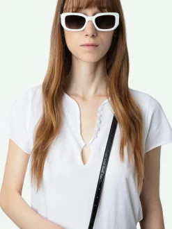 Hot Zadig & Voltaire Henley T-shirt White