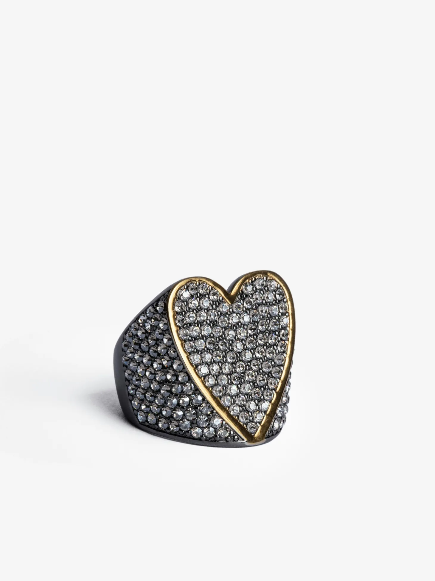Shop Zadig & Voltaire Idol Strass Ring Shinyblack