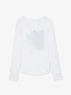 Cheap Zadig & Voltaire Imagine Diamanté Henley T-shirtNEW White