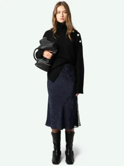 Flash Sale Zadig & Voltaire Jayla Leopard Silk Jacquard SkirtNEW Encre