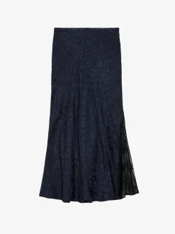 Flash Sale Zadig & Voltaire Jayla Leopard Silk Jacquard SkirtNEW Encre