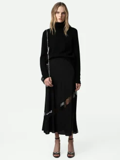 Outlet Zadig & Voltaire Jaylal Silk Skirt Black