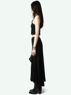 Best Zadig & Voltaire Jeanne Leopard Silk Jacquard SkirtNEW Black