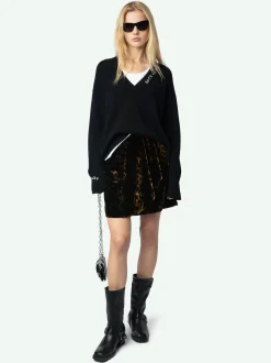 Cheap Zadig & Voltaire Jerry Velvet SkirtNEW Cognac