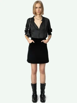 Best Sale Zadig & Voltaire Jinette Velvet SkirtNEW Black