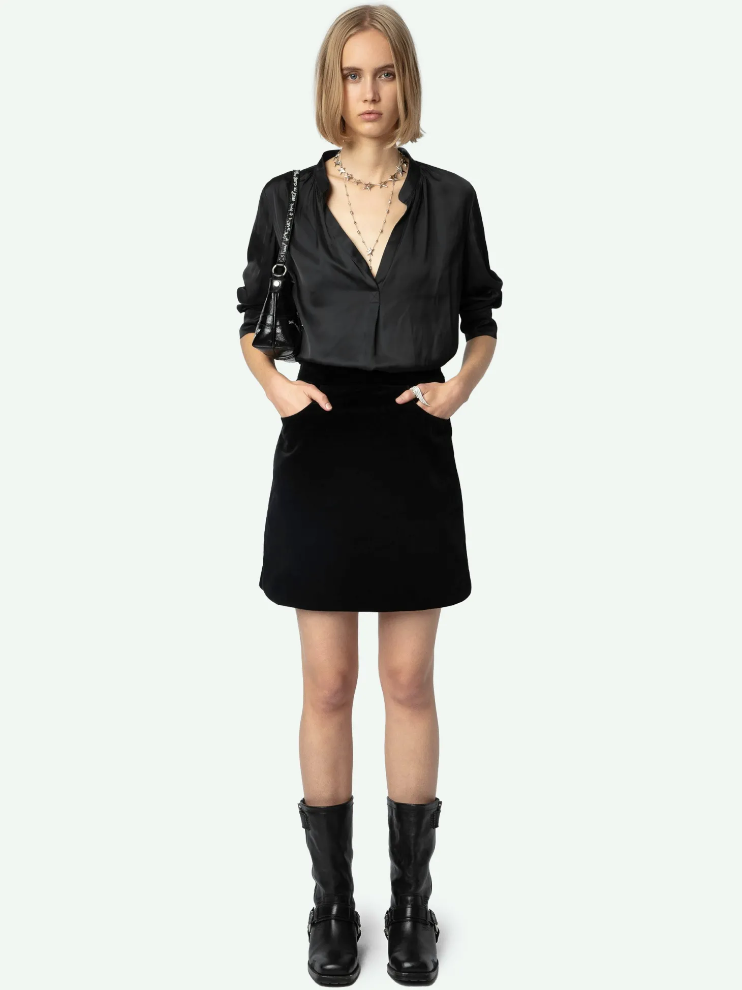 Best Sale Zadig & Voltaire Jinette Velvet SkirtNEW Black