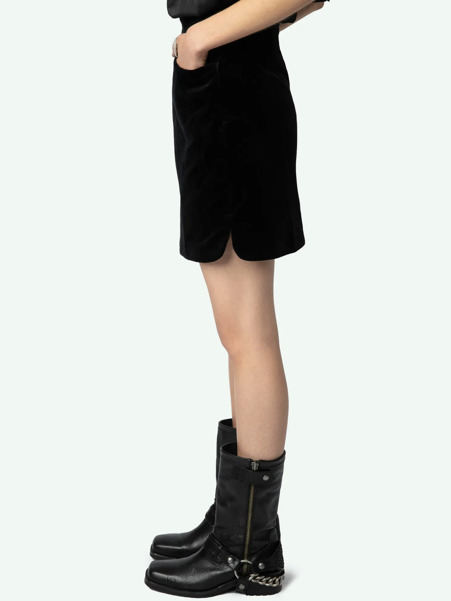 Best Sale Zadig & Voltaire Jinette Velvet SkirtNEW Black