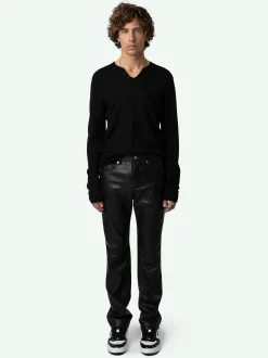 Best Zadig & Voltaire John Leather Pants Black