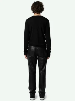 Best Zadig & Voltaire John Leather Pants Black