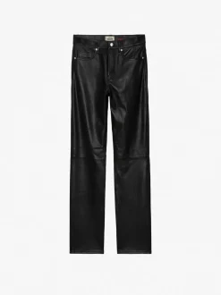 Best Zadig & Voltaire John Leather Pants Black