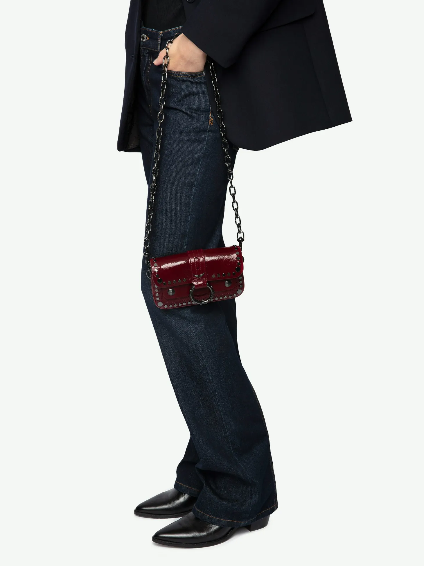 New Zadig & Voltaire Kate Wallet Stud BagNEW Furious