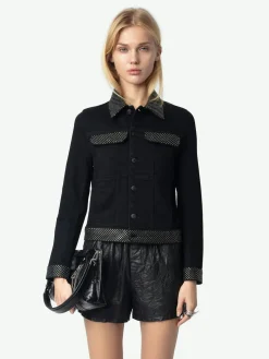 Clearance Zadig & Voltaire Kioky Denim JacketNEW Black