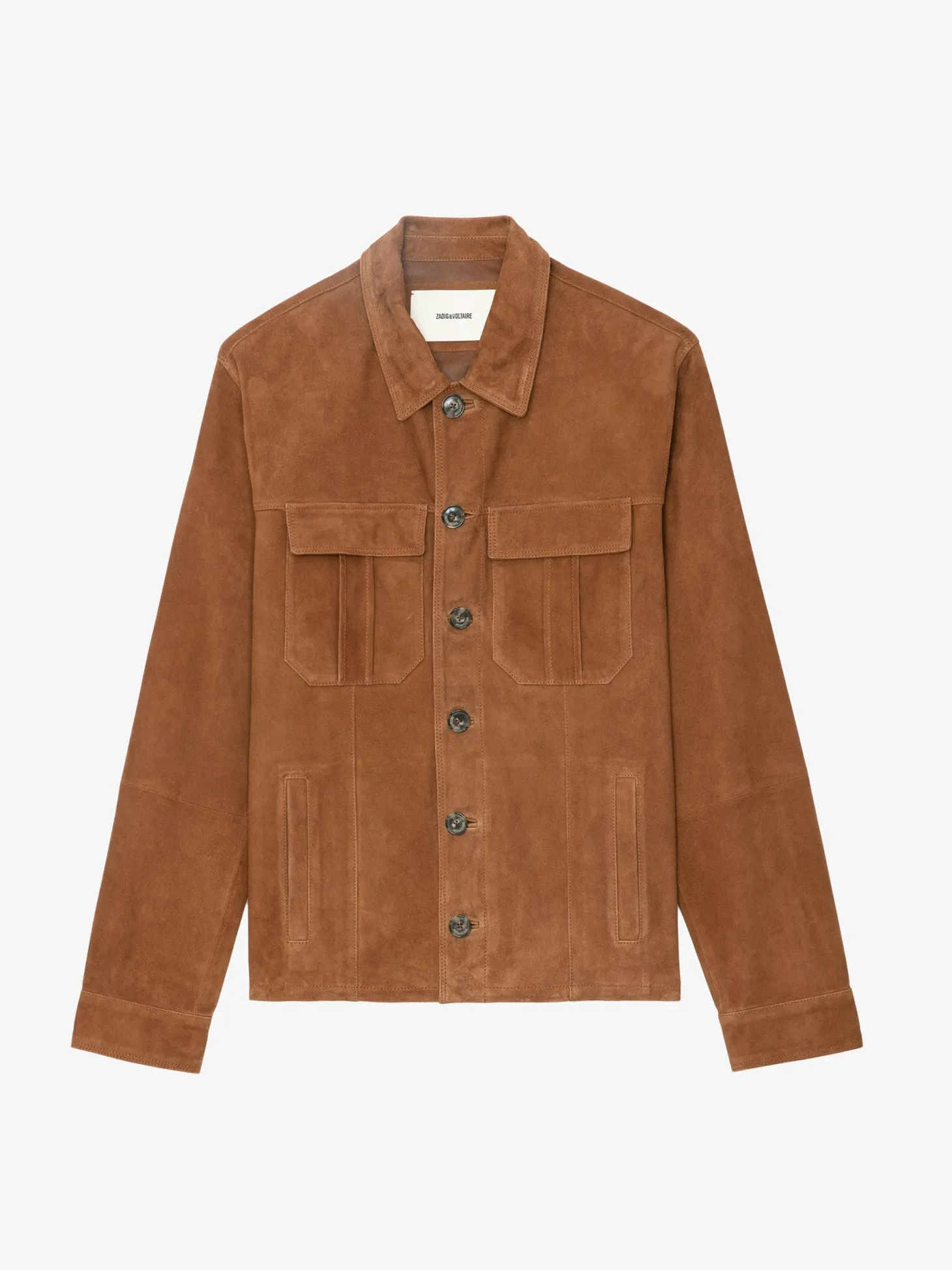 Sale Zadig & Voltaire Kuba Suede Jacket Cognac