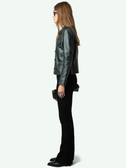 Discount Zadig & Voltaire Liam Leather Jacket Peaks