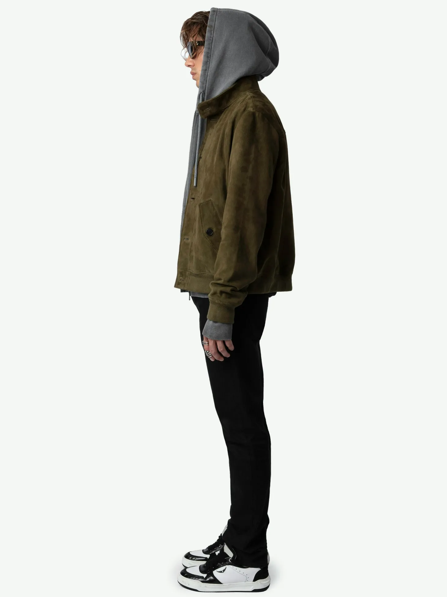 Online Zadig & Voltaire Lonni Suede Jacket Kakicanvas