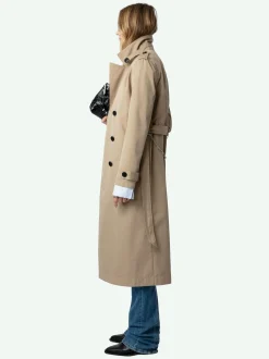 Best Sale Zadig & Voltaire Mandy Trench Coat Latte