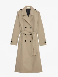 Best Sale Zadig & Voltaire Mandy Trench Coat Latte
