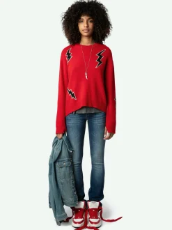 Best Sale Zadig & Voltaire Markus Flashlight SweaterNEW Cerise