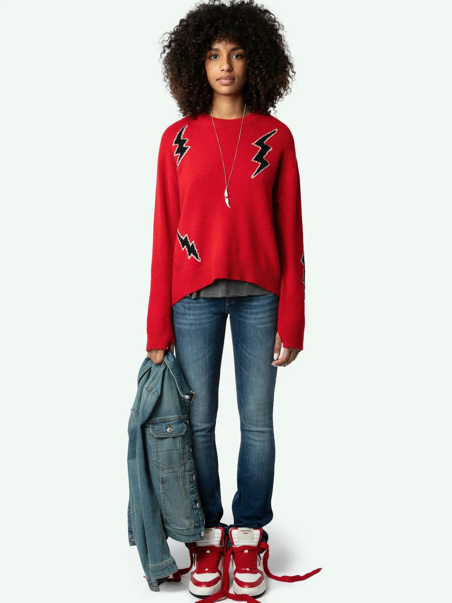 Best Sale Zadig & Voltaire Markus Flashlight SweaterNEW Cerise