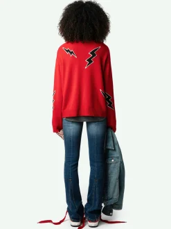 Best Sale Zadig & Voltaire Markus Flashlight SweaterNEW Cerise