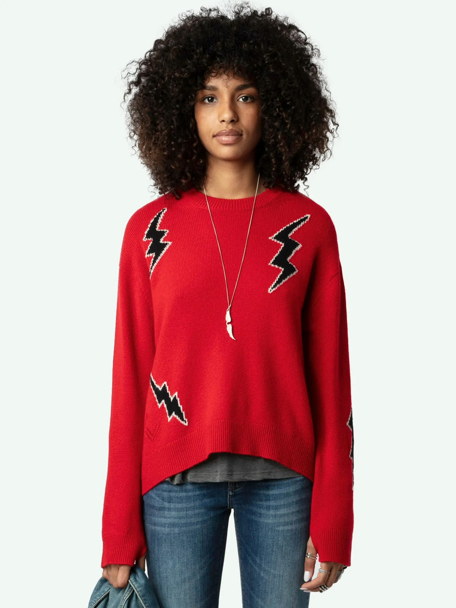 Best Sale Zadig & Voltaire Markus Flashlight SweaterNEW Cerise
