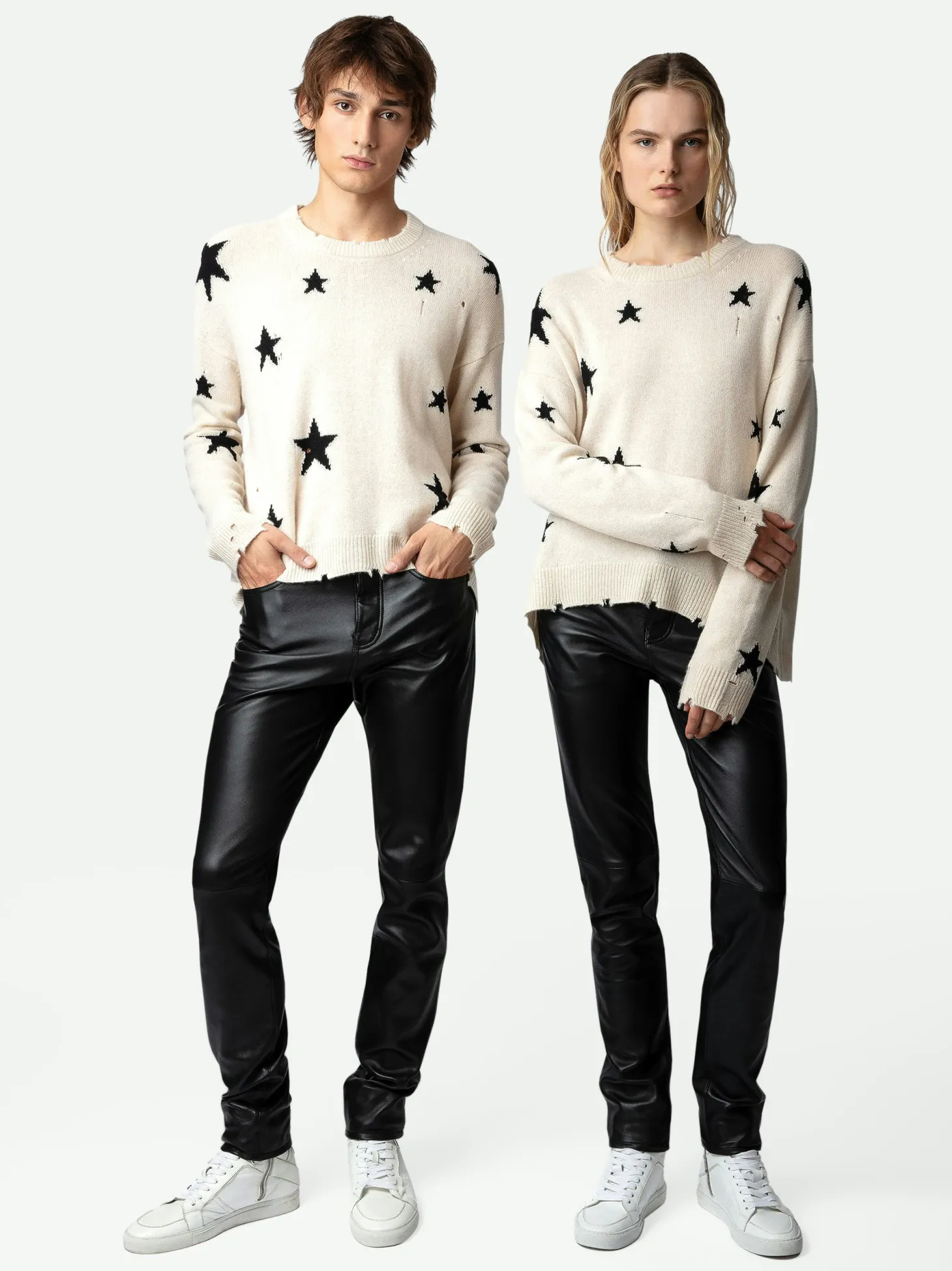 Best Zadig & Voltaire Markus Stars Cashmere Sweater UNISEX Sugar