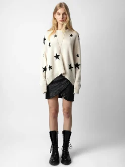 Best Zadig & Voltaire Markus Stars Cashmere Sweater UNISEX Sugar