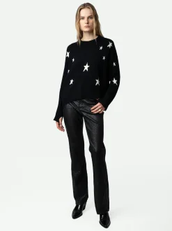 Shop Zadig & Voltaire Markus Stars Cashmere SweaterICONIC Black