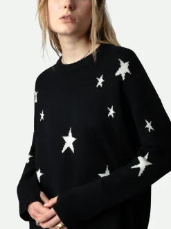 Shop Zadig & Voltaire Markus Stars Cashmere SweaterICONIC Black