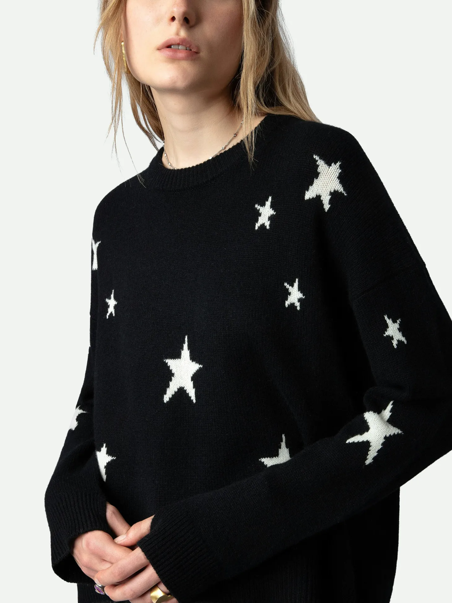 Shop Zadig & Voltaire Markus Stars Cashmere SweaterICONIC Black