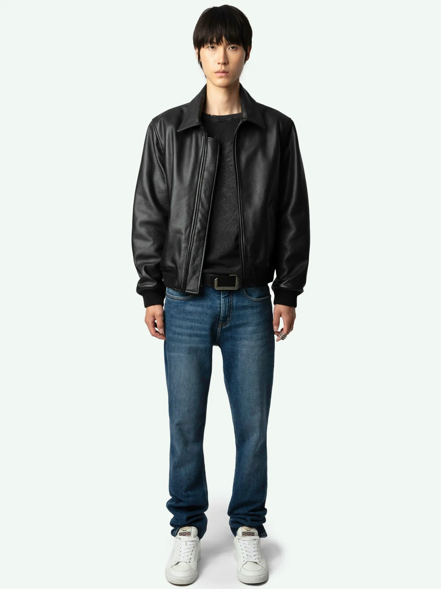 Cheap Zadig & Voltaire Mate Leather JacketNEW Black