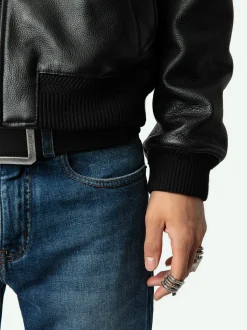 Cheap Zadig & Voltaire Mate Leather JacketNEW Black